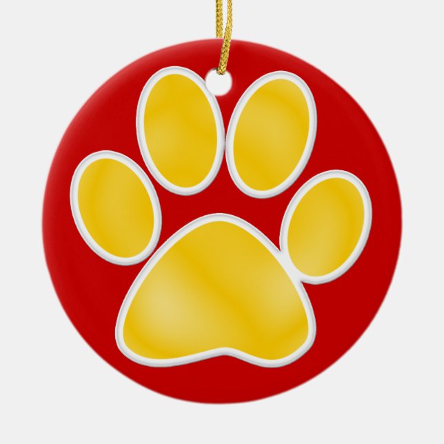 Paw Print Ceramic Tree Decoration (Front)