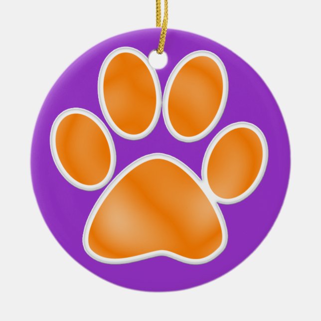 Paw Print Ceramic Tree Decoration (Front)