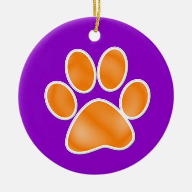 Paw Print Ceramic Tree Decoration (Front)