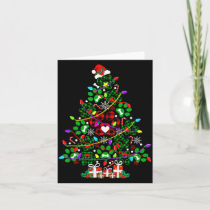 Paw Print Christmas Tree Dog Or Cat For Men Women  Card