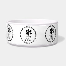 Paw Print Circular Logo Name Pattern