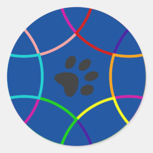Paw print classic round sticker