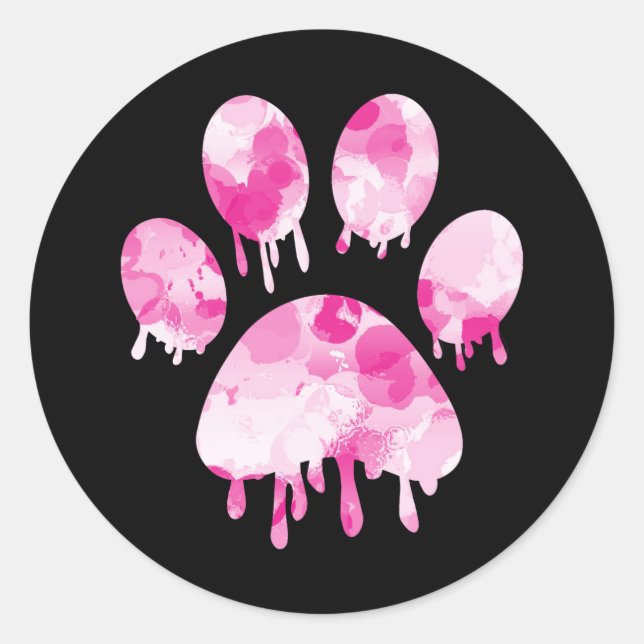 Paw Print         Classic Round Sticker (Front)