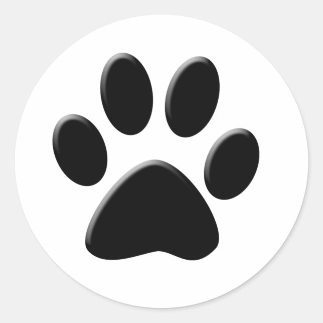 PAW PRINT CLASSIC ROUND STICKER (Front)