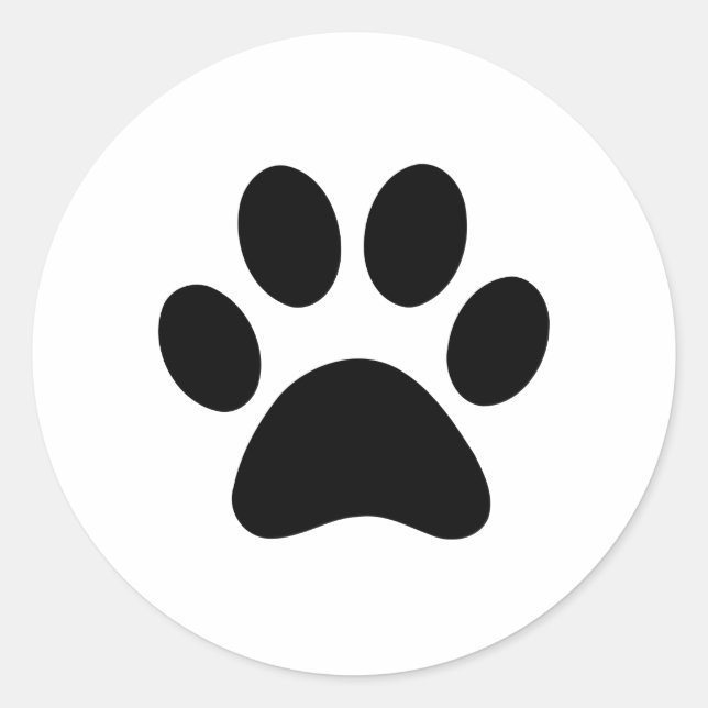 PAW PRINT CLASSIC ROUND STICKER (Front)