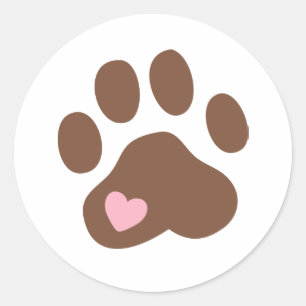 Paw Print Classic Round Sticker