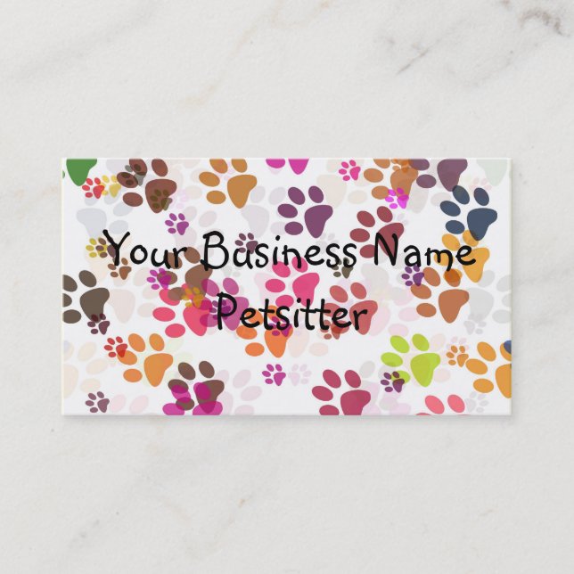 Paw Print Collage, Your Business N... Business Card (Front)