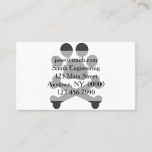 Paw print crossed bones - Choose background color Business Card