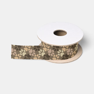 Paw Print Design Satin Ribbon