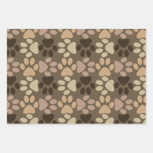 Paw Print Design Wrapping Paper Sheet