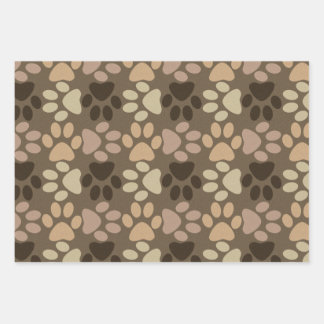 Paw Print Design Wrapping Paper Sheet