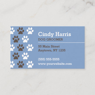 Paw Print Dog Groomer Business Card