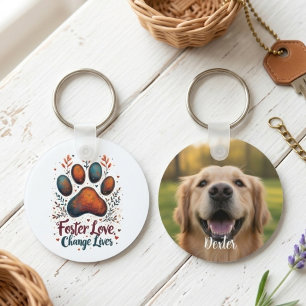 Paw Print Dog Mum Rescue Advocate Key Ring
