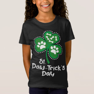 Paw Print Dog Owner Lover St. Patrick's Day Shamro T-Shirt