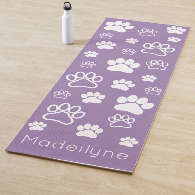 Paw Print Doga-Modern Monogram-Prana Purple Yoga Mat (In Situ)