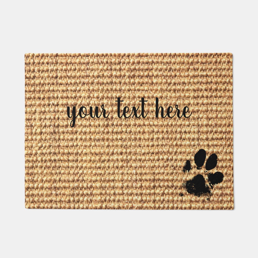 Paw Print Doormat Personalised Doormat Dog Paw Zazzle