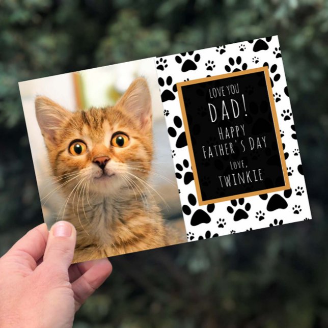 Paw Print Father's Day Mother's Day photo Card (Creator Uploaded)