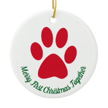 Paw Print First Christmas Together Ornament