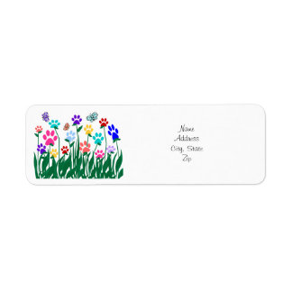 Paw Print flower garden return labels