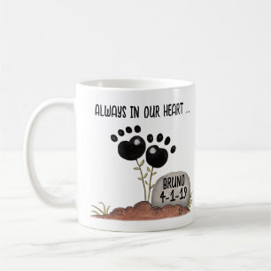 Paw Print Flowers Memory Pet Loss Coffee Mug