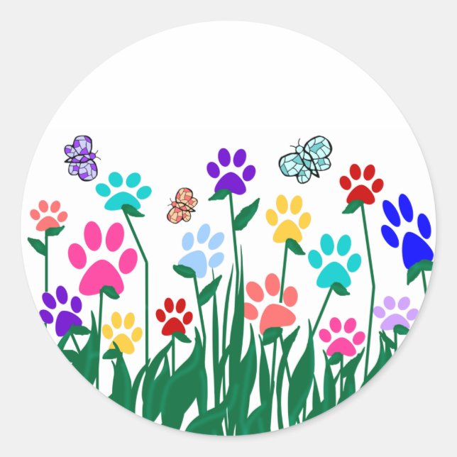 Paw print garden stickers (Front)