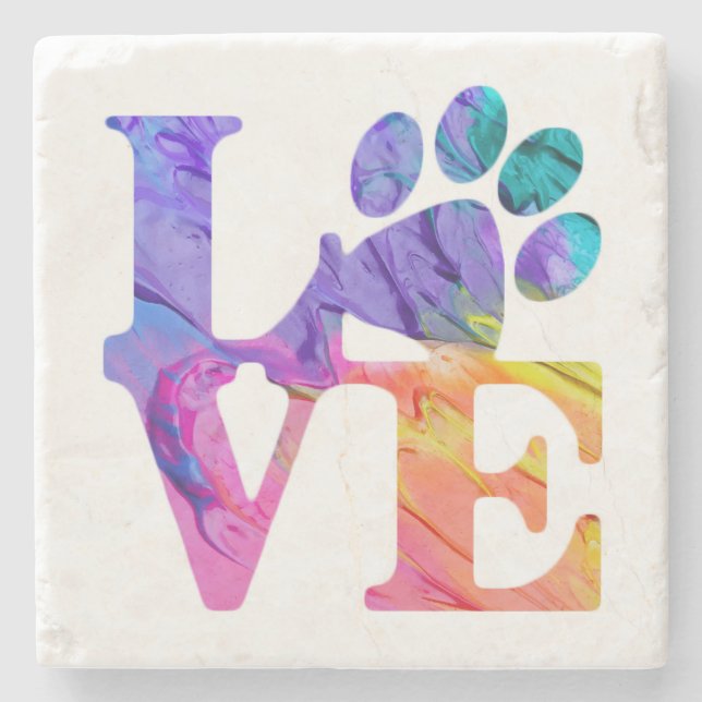 Paw Print - Gifts for Dog Lovers Stone Coaster (Front)