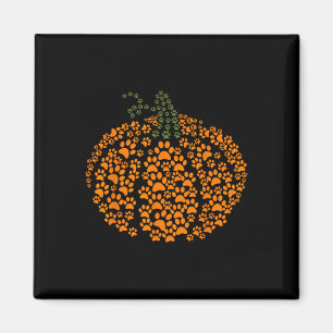 Paw Print Halloween Pumpkin Ghost Paw Dog Cat Love Magnet