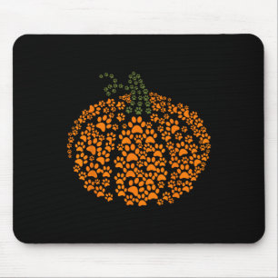 Paw Print Halloween Pumpkin Ghost Paw Dog Cat Love Mouse Mat