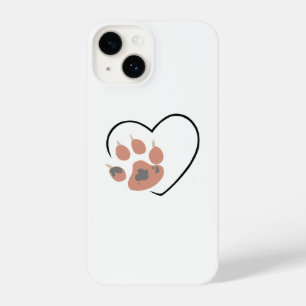 Paw print heart - Cute pet lover design  iPhone 14 Case
