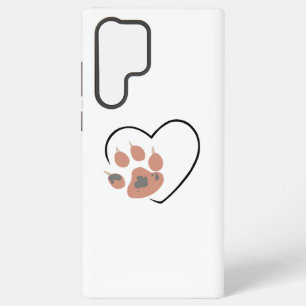 Paw print heart - Cute pet lover design  Samsung Galaxy Case