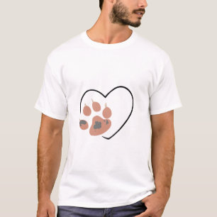 Paw print heart - Cute pet lover design  T-Shirt