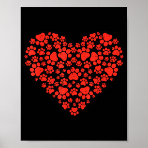 Paw Print Heart Cute Valentines Day Dog Cat Lover 