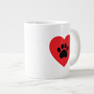 Paw Print Heart Jumbo Mug