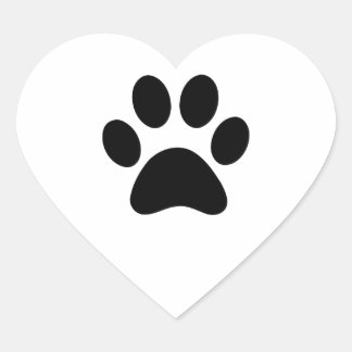 PAW PRINT HEART STICKER