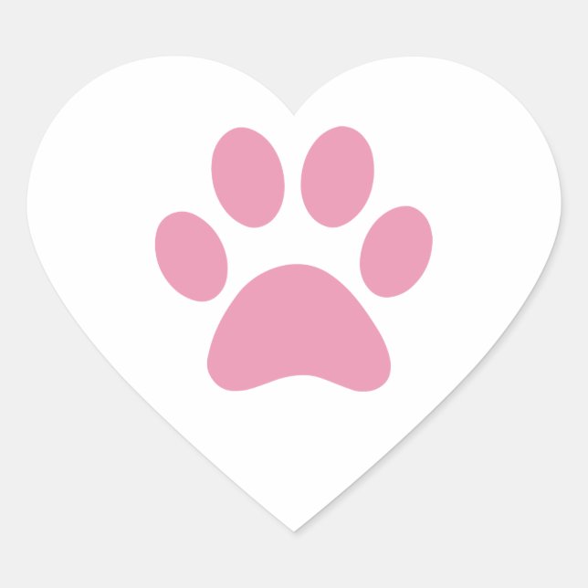Paw Print    Heart Sticker (Front)