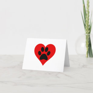 PAW PRINT HEART THANK YOU CARD