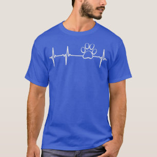 Paw Print Heartbeat for Dog Lovers T-Shirt