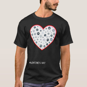 Paw Print Heartbeat Love Dogs T-Shirt
