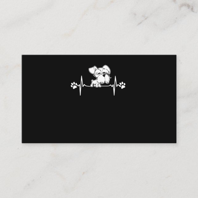 Paw Print heartbeat schnauzer gift Business Card (Front)
