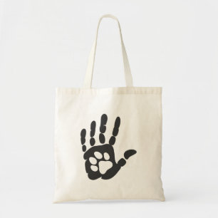Paw print in the hand - Choose background color Tote Bag