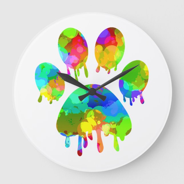Paw Print        Large Clock (Front)