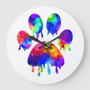 Paw Print Large Clock