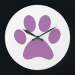 Paw Print   Large Clock<br><div class="desc">Fun Paw Print design for animal lovers!</div>