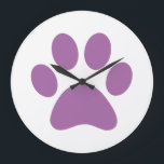 Paw Print   Large Clock<br><div class="desc">Fun Paw Print design for animal lovers!</div>