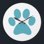 Paw Print                    Large Clock<br><div class="desc">Fun Paw Print design for animal lovers!</div>