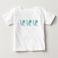 Paw Print LOVE Blue Green Family Pet Fun