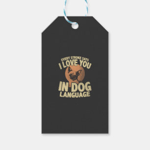 Paw Print Love Dog Quote Art for Pet Owners Gift Tags