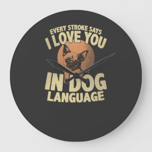 Paw Print Love Dog Quote Art for Pet Owners Large Clock