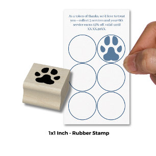 Paw Print - Loyalty Card Devaluation Rubber Stamp