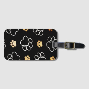 Paw print luggage tag